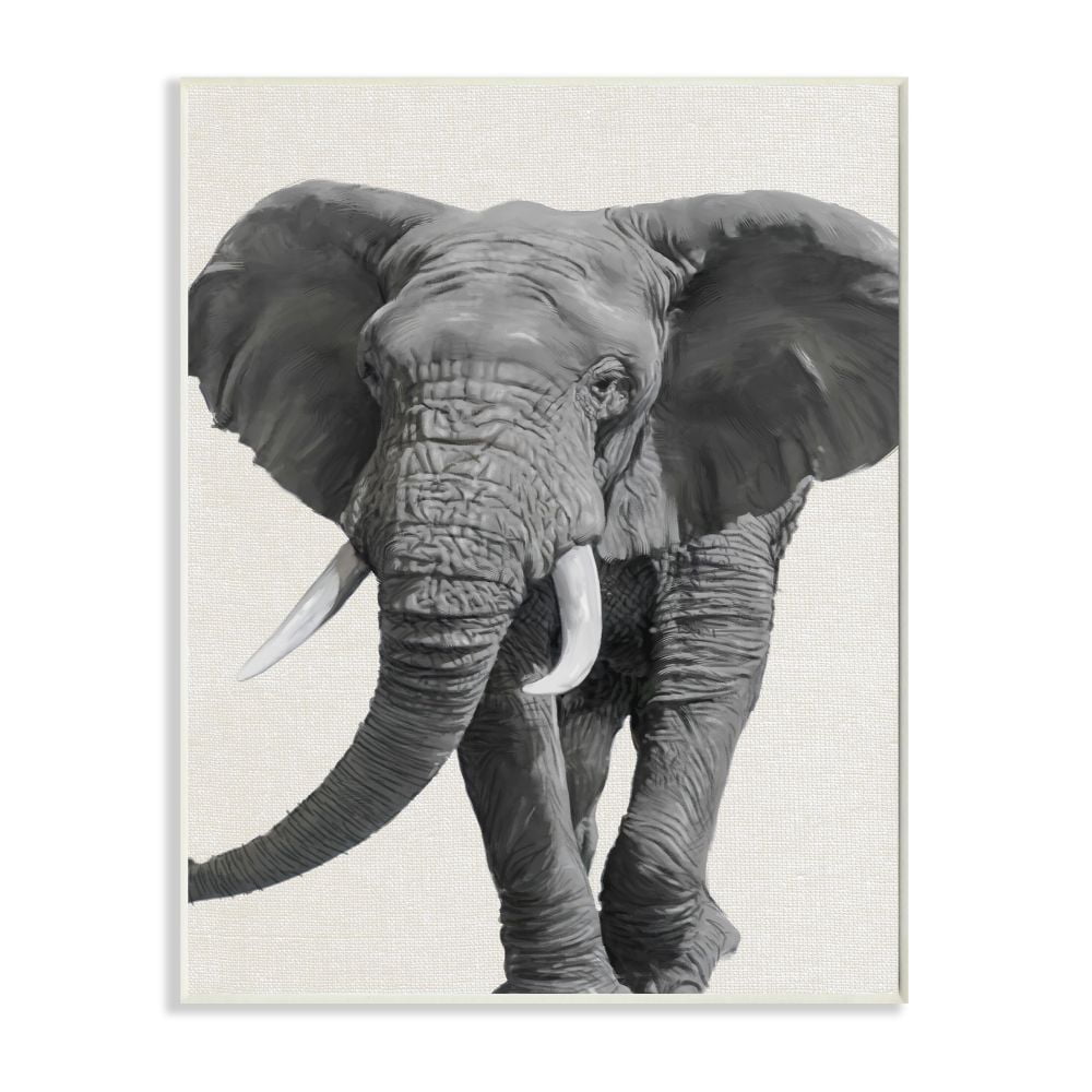 Stupell Industries Elephant Marching Animal Painting Wall Plaque by Ziwei Li