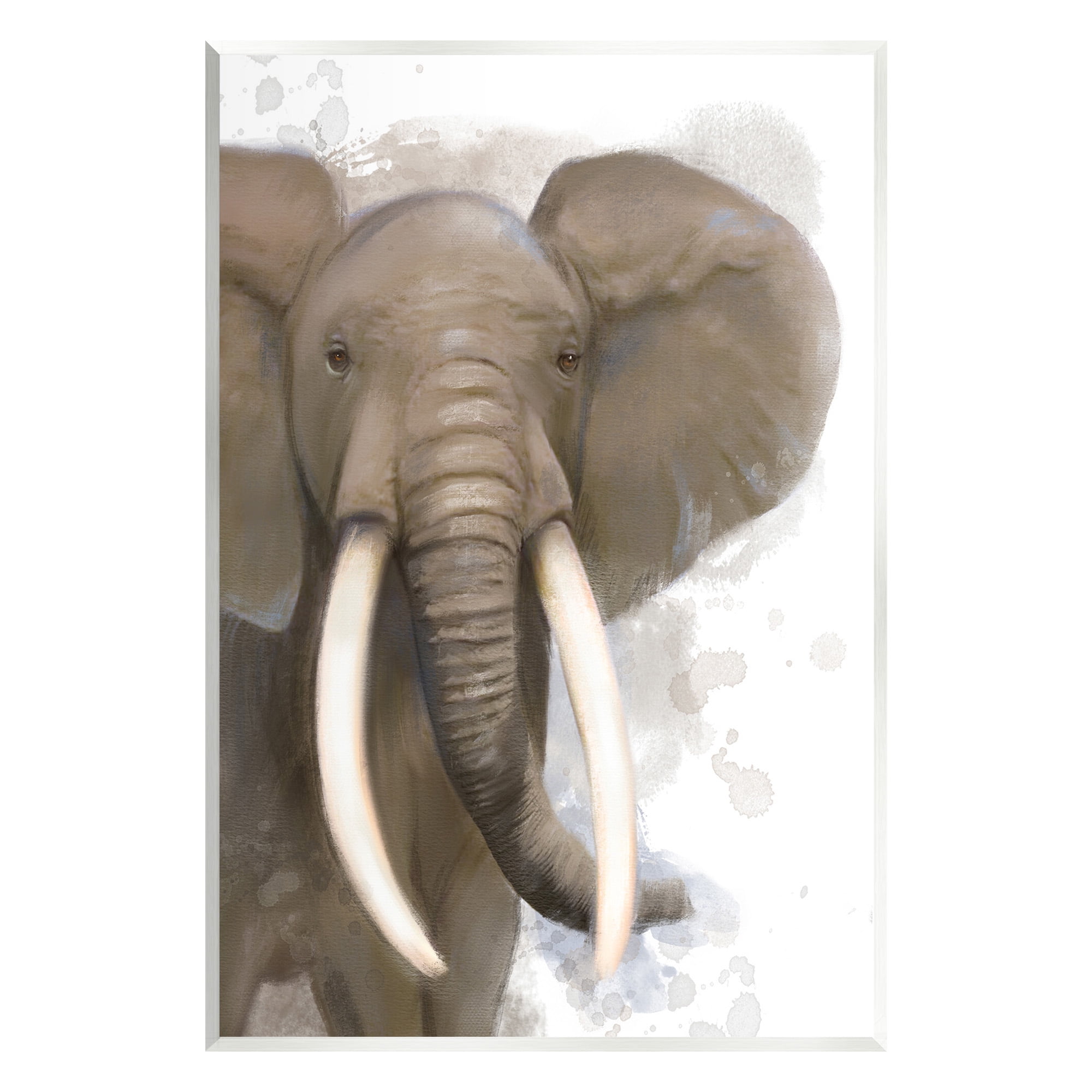 Stupell Industries Elephant & Modern Splash Animals & Insects Painting Unframed Art Print Wall Art, 13 x 19
