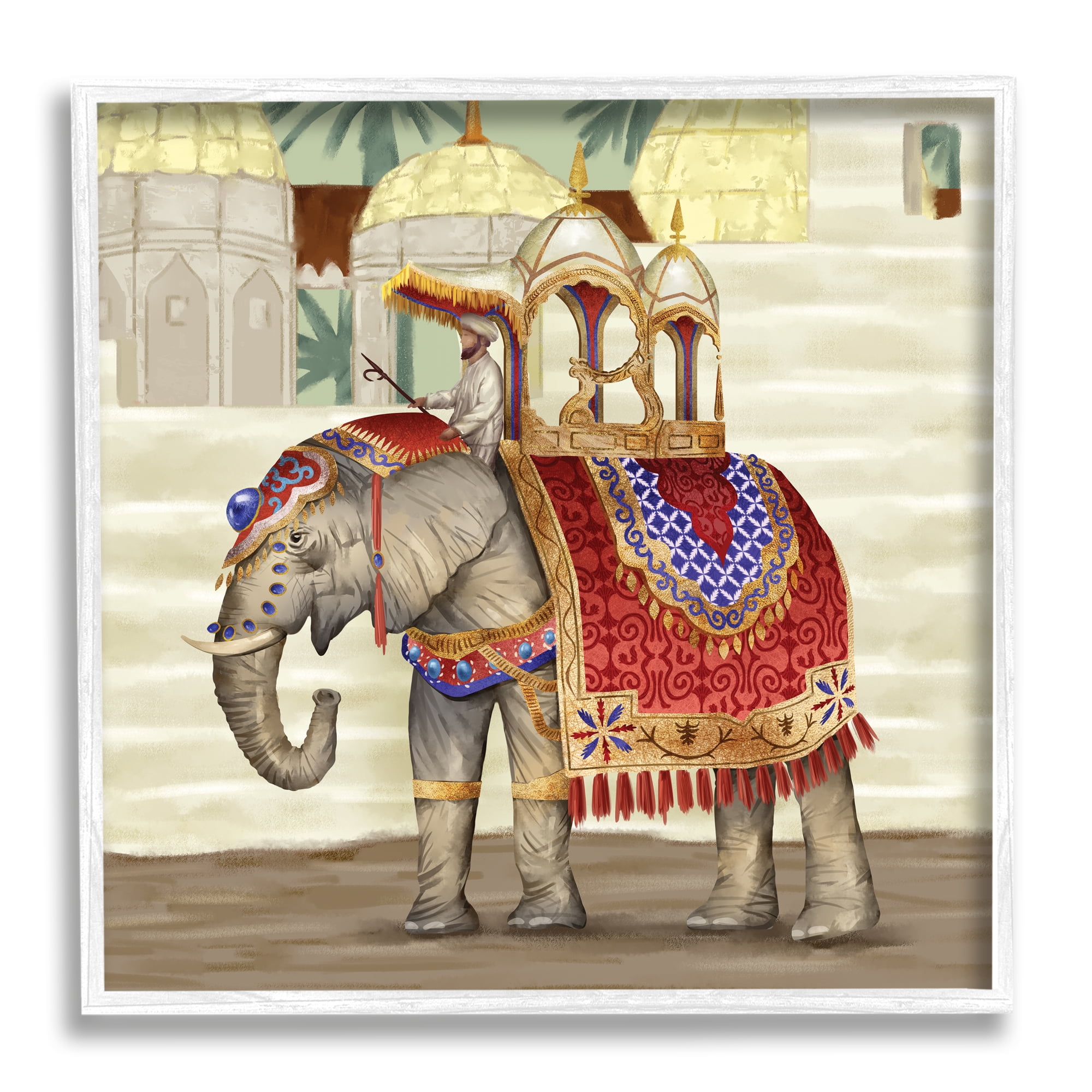 Stupell Industries Elephant Parade Eastern Culture Dome Architecture, 24 x 24, Designed by Ziwei Li