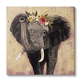thumbnail image 1 of Stupell Industries Elephant Raising Trunk Portrait Floral Crown Abstract Pattern, 30 x 30, Design by Victoria Barnes, 1 of 5