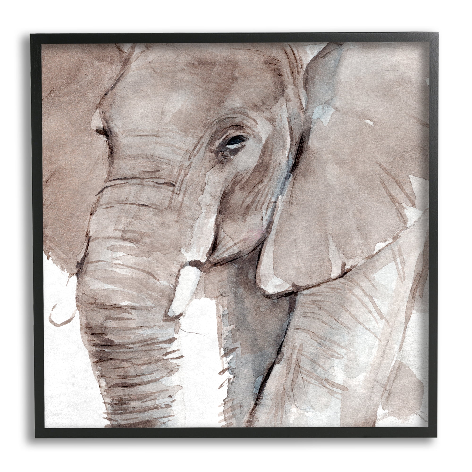 Stupell Industries Elephant Trunk Animal Portrait Grey Wrinkles Small Husks, 17 x 30, Design by Annie WarrenÃÃÂ&nbsp;