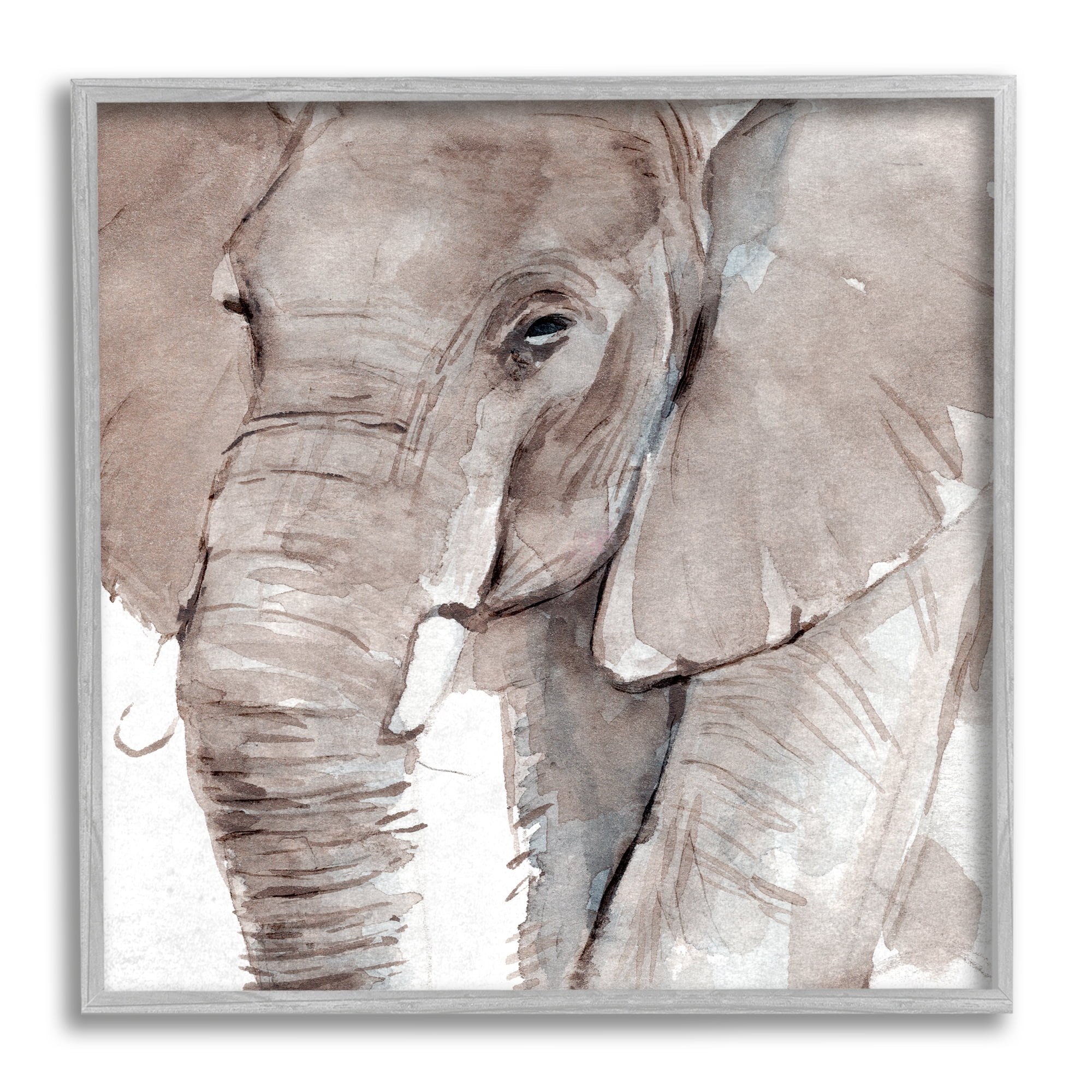 Stupell Industries Elephant Trunk Animal Portrait Grey Wrinkles Small Husks, 24 x 24, Design by Annie WarrenÂ&nbsp;