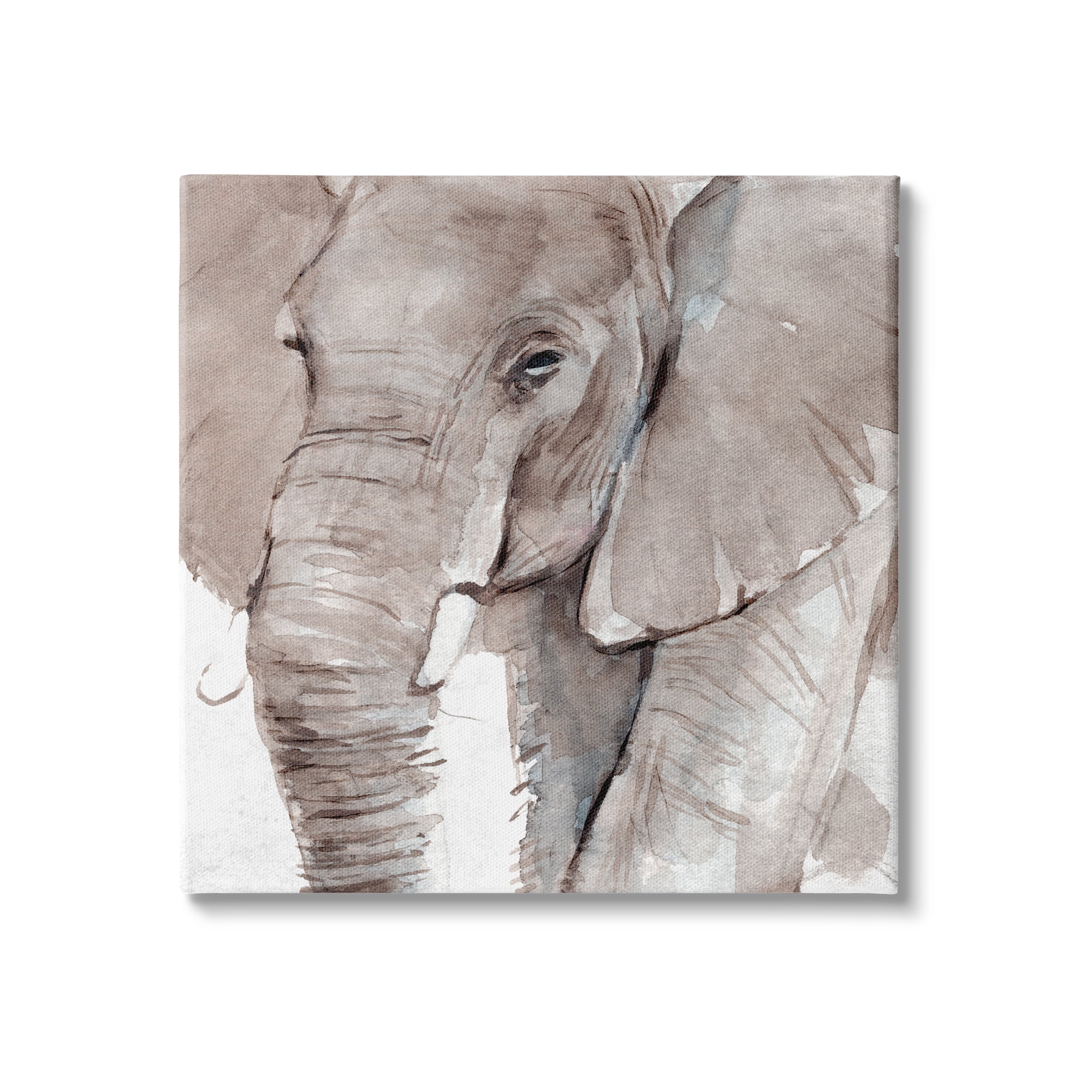 Stupell Industries Elephant Trunk Animal Portrait Grey Wrinkles Small Husks, 36 x 36, Design by Annie Warren&nbsp;