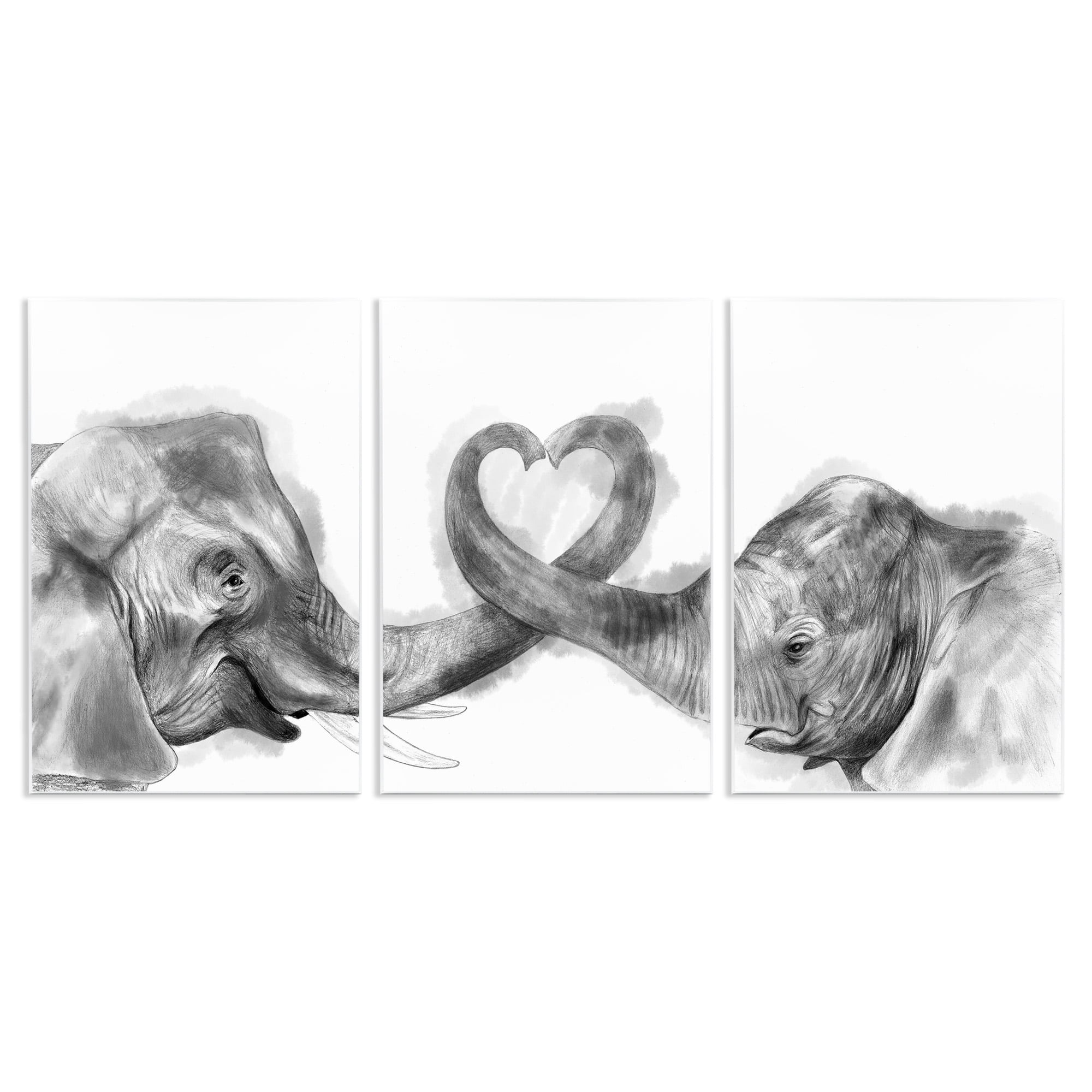 Stupell Industries Elephant Trunk Heart Shape Animals & Insects