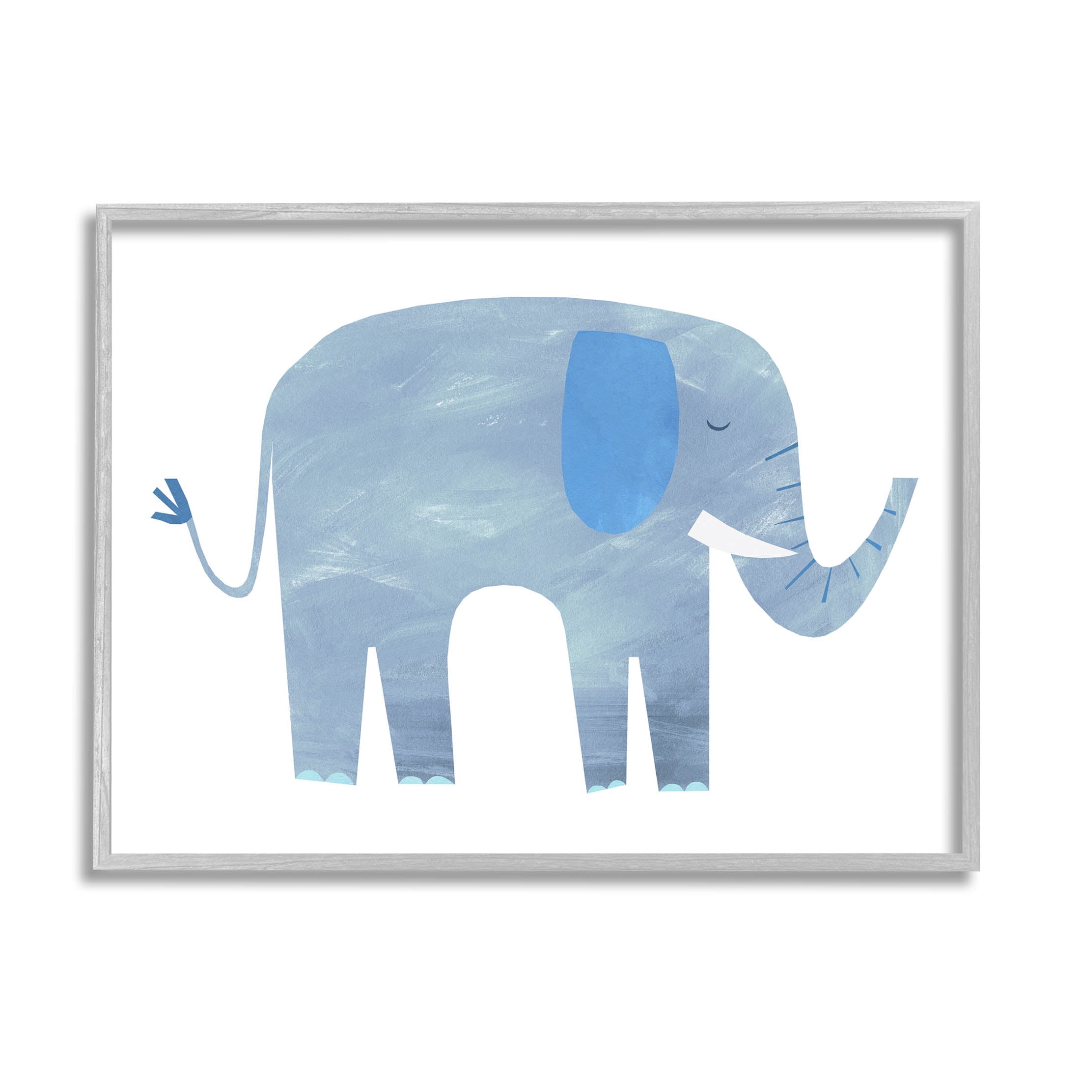 Stupell Industries Elephant Wildlife Animal Shape Graphic Art Gray Framed Art Print Wall Art, Design by Emily Kopcik