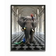 thumbnail image 1 of Stupell Industries Elephant and Tropical Birds Classical Architecture Design Framed Wall Art Design by Ziwei Li, 16" x 20", Black Framed, 1 of 5