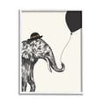 thumbnail image 1 of Stupell Industries Elephant with Derby Hat Holding Black Balloon, 16 x 20,Design by Heather McLaughlin, 1 of 5