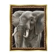 thumbnail image 1 of Stupell Industries Elephant with Geometric Border Animals & Insects Painting Gold Floater Framed Canvas Art Print Wall Art, 25 x 31, 1 of 10