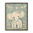 thumbnail image 1 of Stupell Industries Cottage Elephant with Overhead Banner Brown Floating Frame Canvas Art, 17 x 21, by Ink Drop Loft, 1 of 8