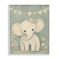 thumbnail image 1 of Stupell Industries Cottage Elephant with Overhead Banner White Framed Giclee Art, 24 x 30, by Ink Drop Loft, 1 of 8