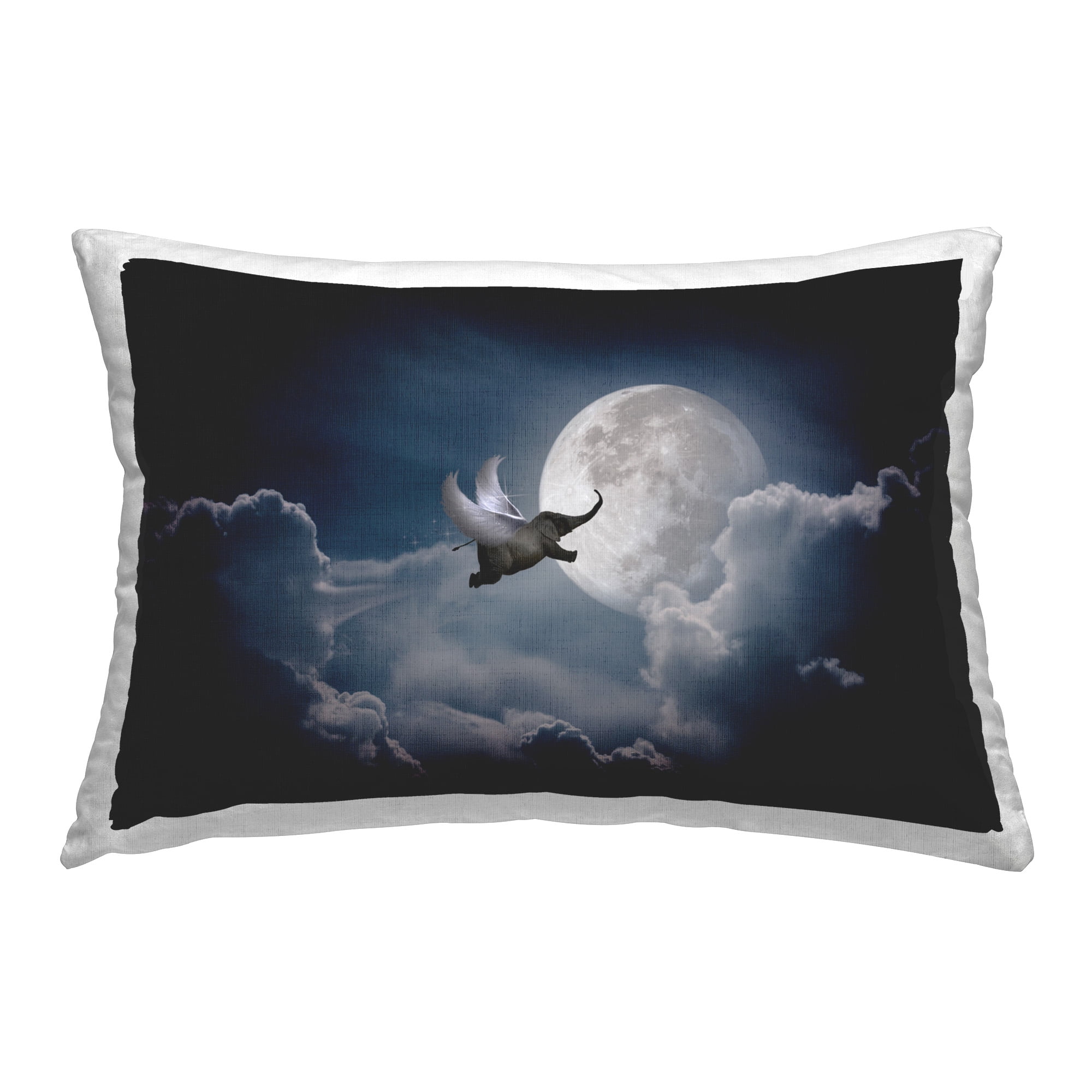 Stupell Industries Elephant with Wings Scene Decorative Printed Throw Pillow Design by Noble Works