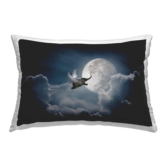 Stupell Industries Elephant with Wings Scene Decorative Printed Throw Pillow Design by Noble Works