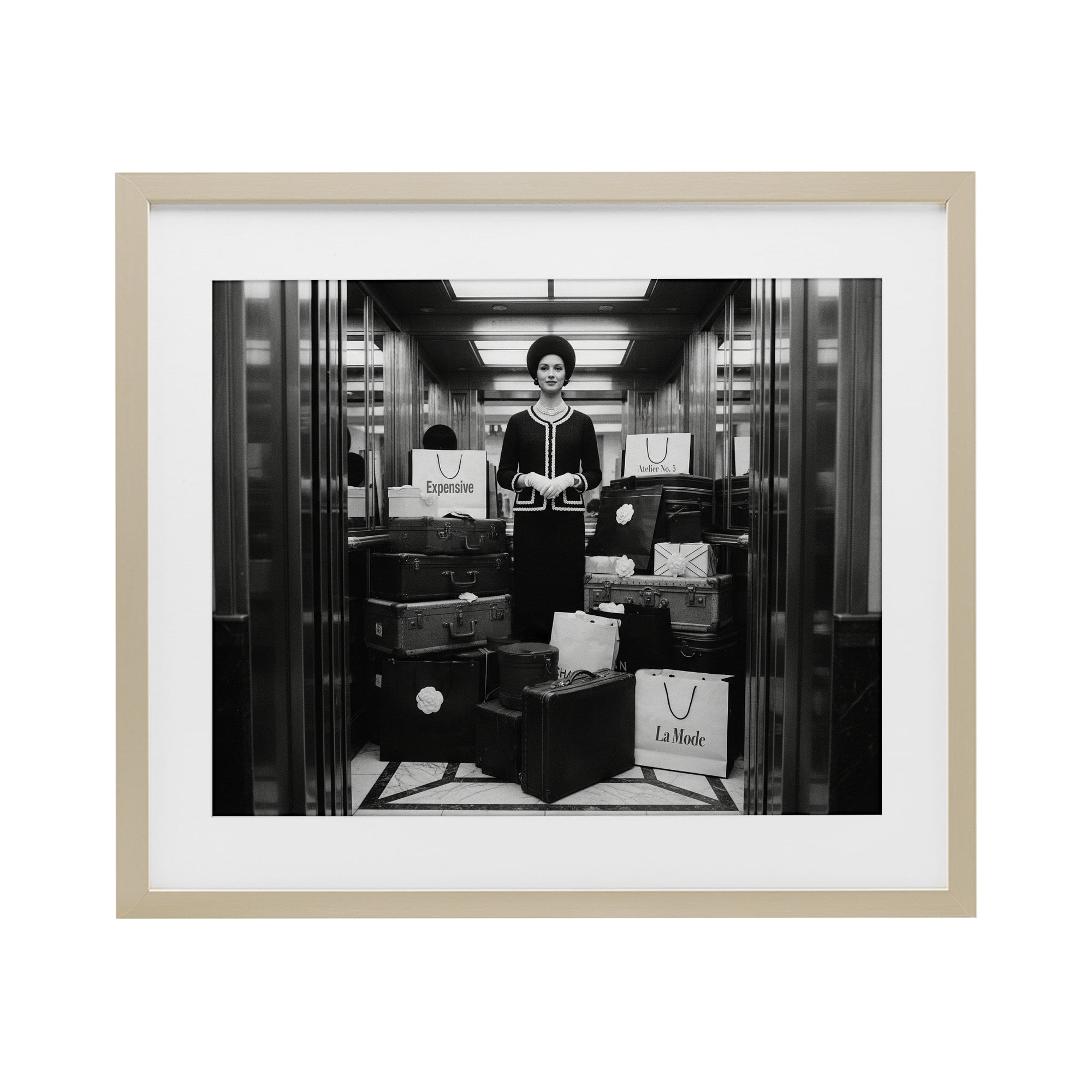 Stupell Industries Elevator Chic Shopping Birch Framed Print Under Glass, design by A Barefoot Stylist