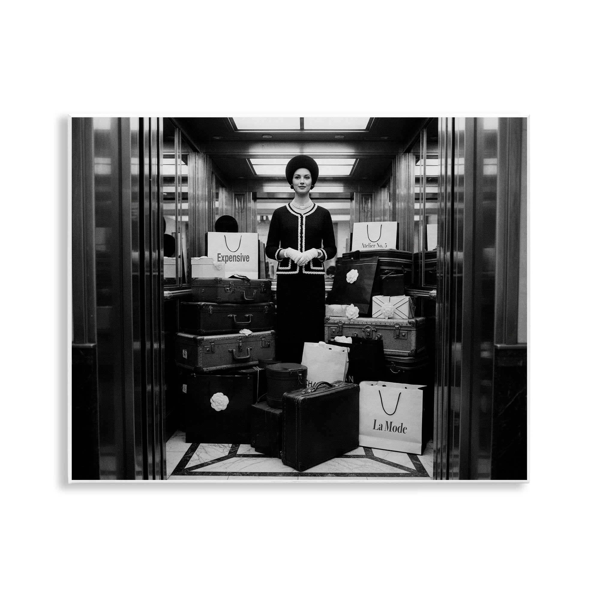Stupell Industries Elevator Chic Shopping Wall Plaque Art, design by A Barefoot Stylist