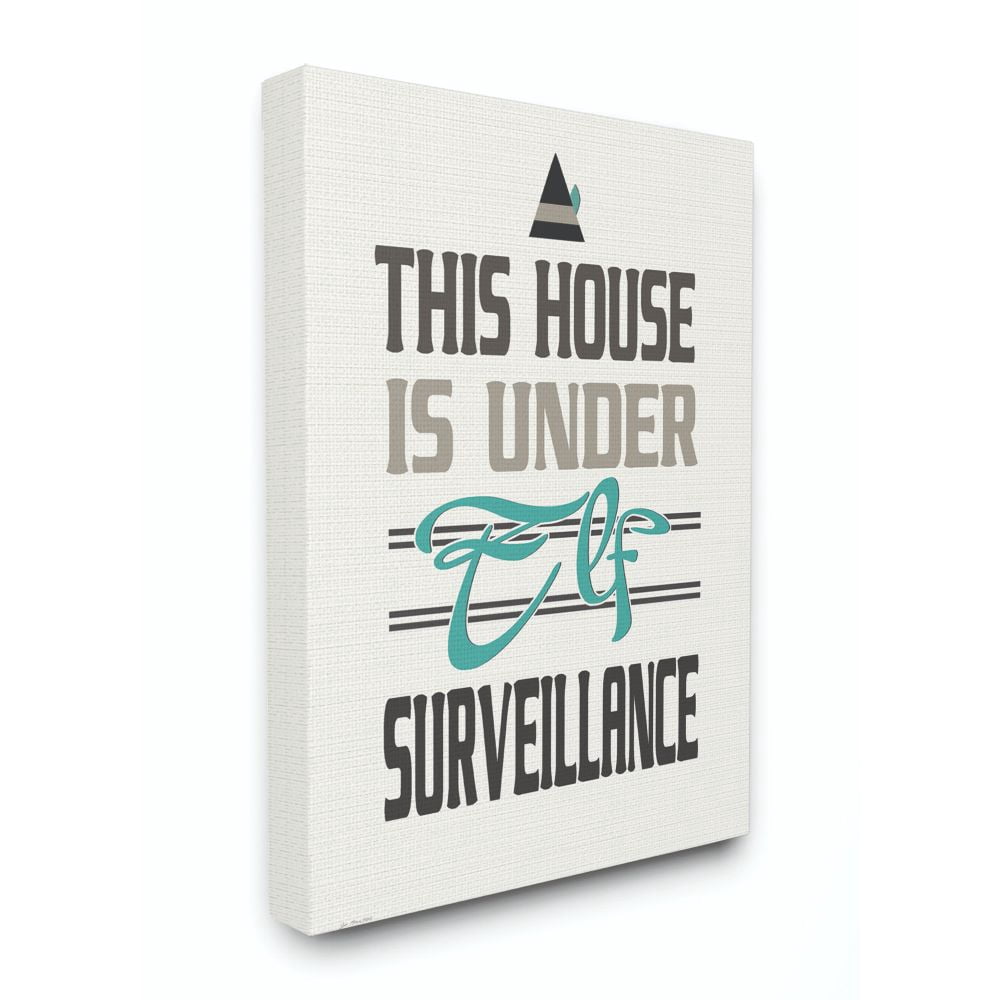 Stupell Industries Elf Surveillance Christmas Holiday Word DesignCanvas Wall Art By Artist Jo Moulton