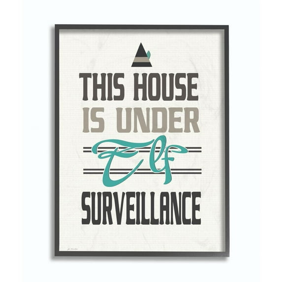 Stupell Industries Elf Surveillance Christmas Holiday Word DesignFramed Wall Art By Artist Jo Moulton