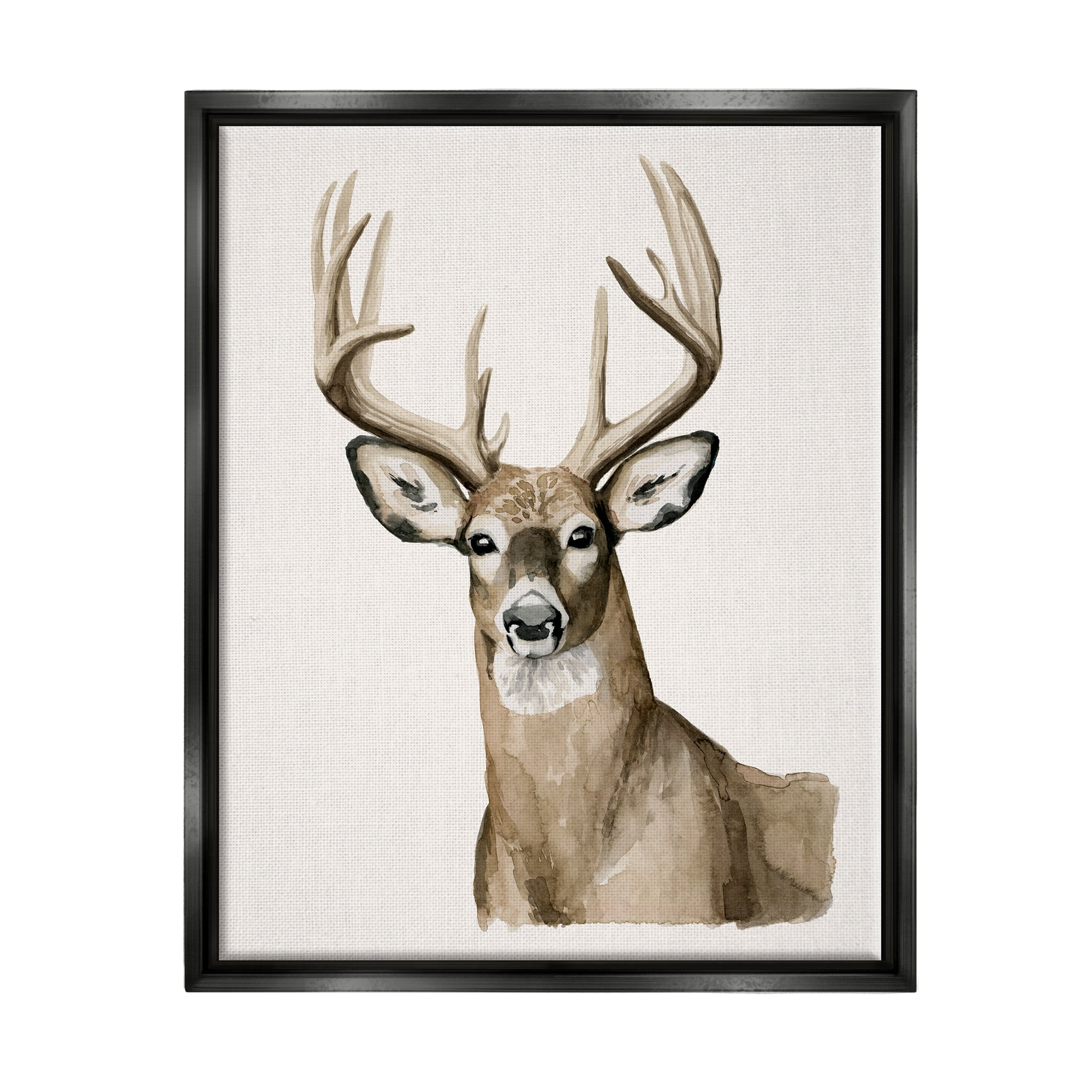 Stupell Industries Elk Portrait Wildlife Animals & Insects Painting Black Floater Framed Art Print Wall Art, 17 x 21