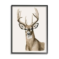 Stupell Industries Elk Portrait Wildlife Animals & Insects Painting Black Framed Art Print Wall Art, 11 x 14