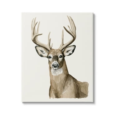 Stupell Industries Elk Portrait Wildlife Animals & Insects Painting Gallery Wrapped Canvas Print Wall Art, 16 x 20