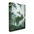 thumbnail image 1 of Stupell Industries Elk Wilderness Silhouette Deep Green Forest Animal Canvas Wall Art, 24 x 30, Design by Jacob Green, 1 of 6