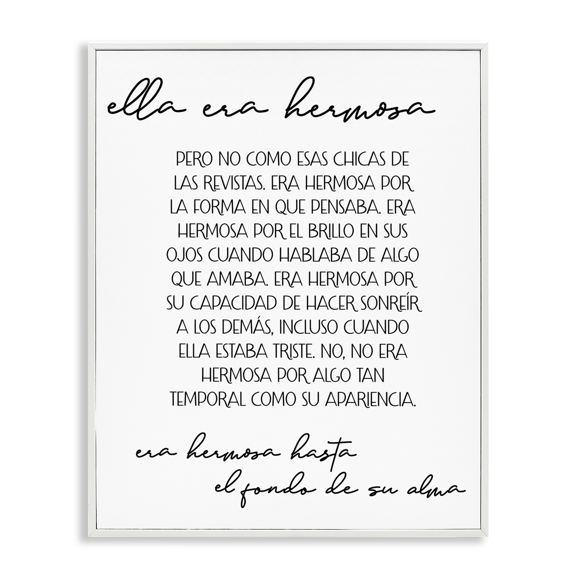 Stupell Industries Ella era Hermosa Inspirational Quotes & Sayings Painting White Framed Art Print Wall Art, 16 x 20