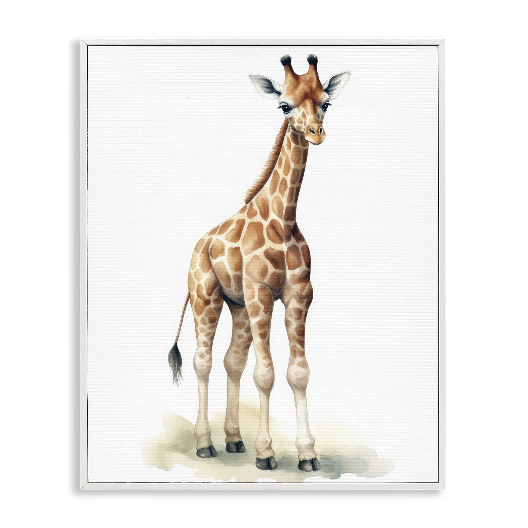 Stupell Industries Eloise Long Legs Giraffe White Framed Giclee Art, design by Ray Powers
