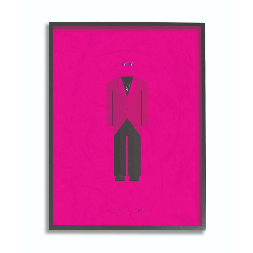 Stupell Industries Elton John Famous People Characters Fashion Design Framed Wall Art by Fred Birchal