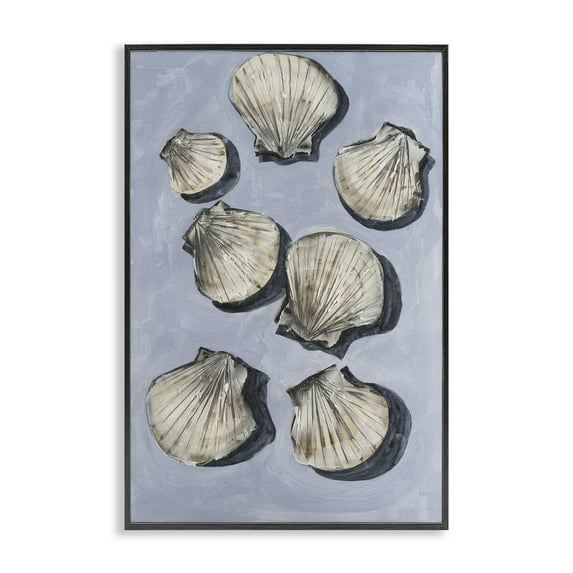 Stupell Industries Embellished Seashells Still Life Black Framed Giclee Art design by Michael Willett, 18 x 12
