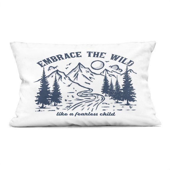 Stupell Industries - Embrace the Wild Phrase Throw Pillow 14" x 20" by Ahmed Sameh Hussein