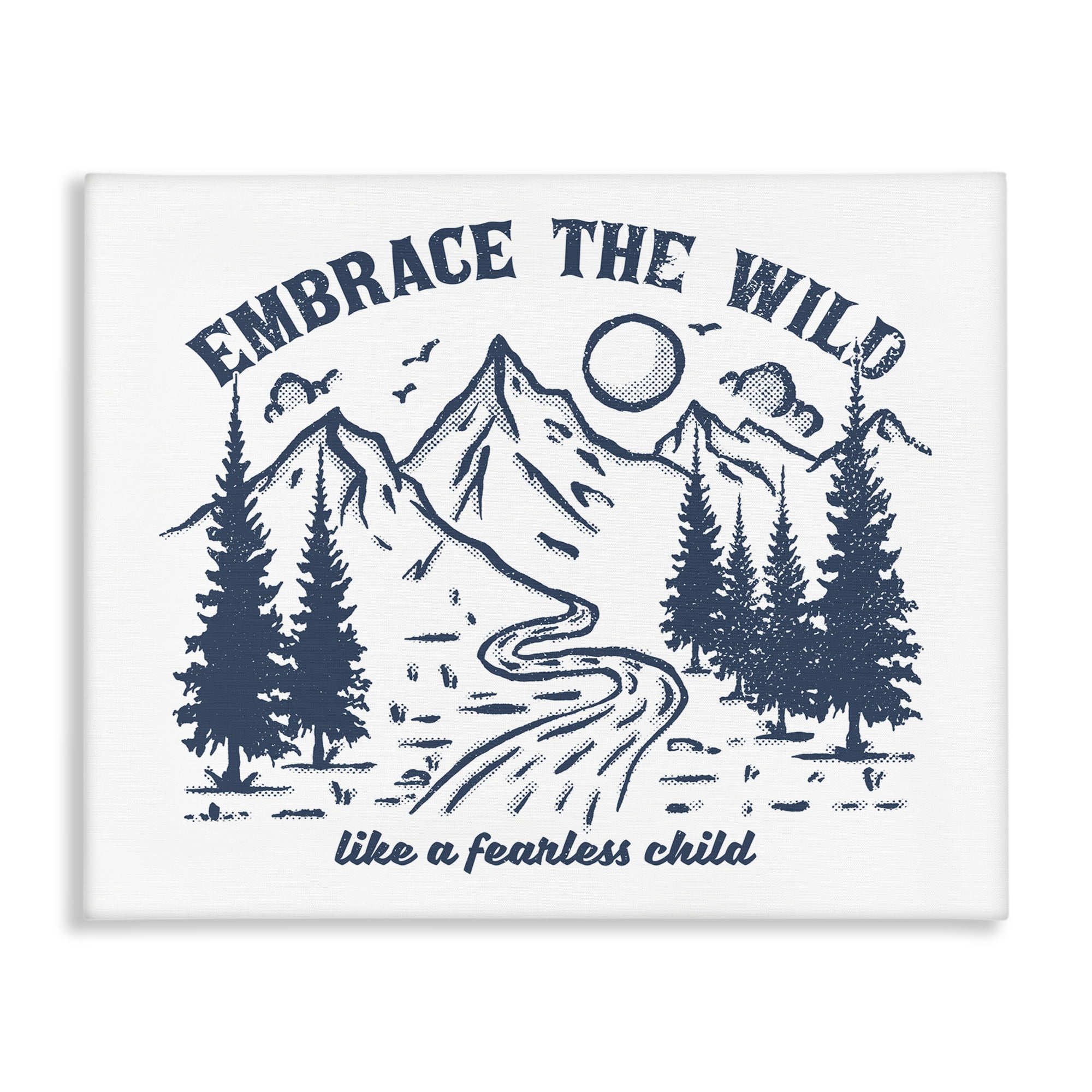 Stupell Industries Embrace the Wild Phrase Landscape & Nature Painting Wrapped Canvas Art Print Wall Art, 20 x 16