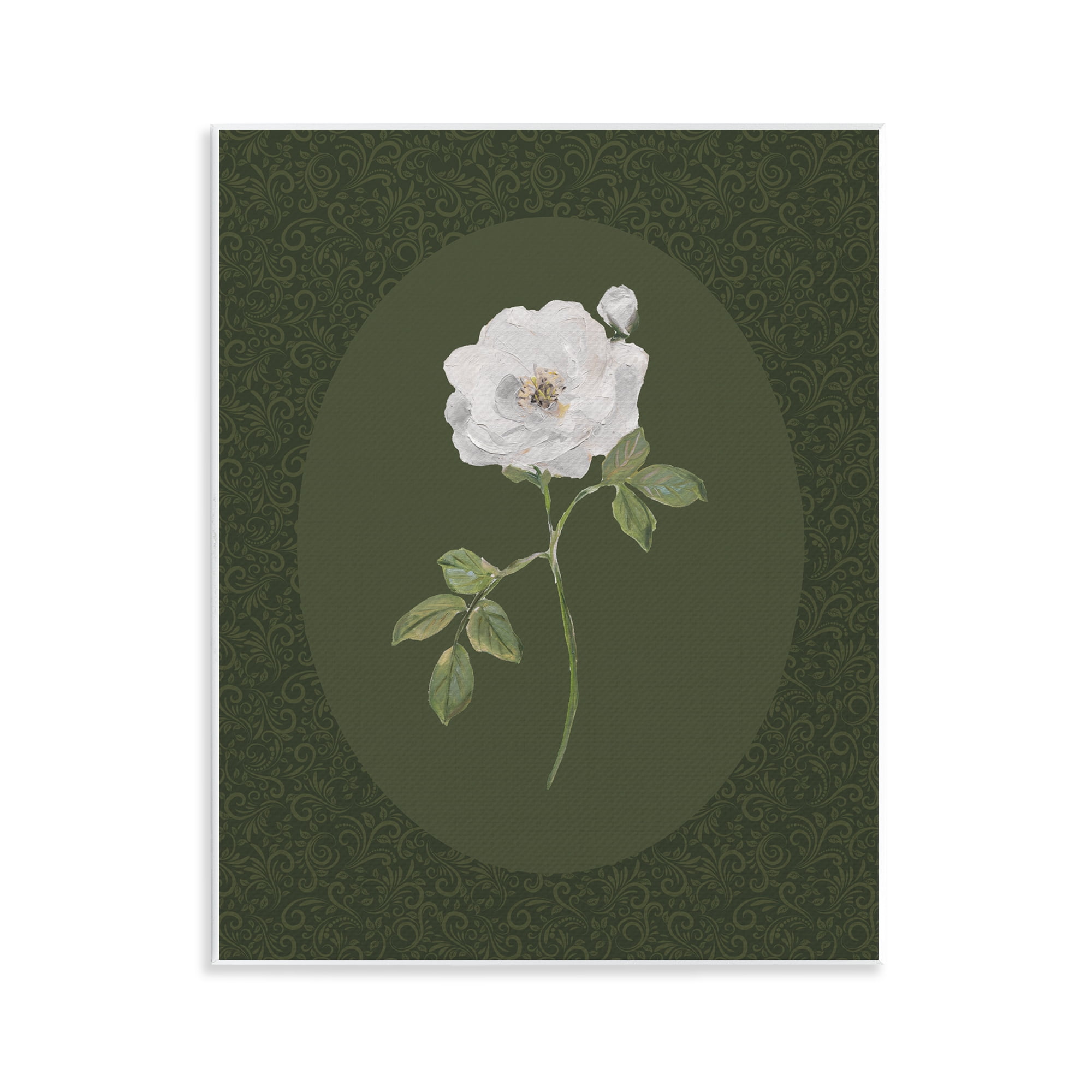 Stupell Industries Emerald & White Oval Rose Wall Plaque Art, design by Sally Swatland