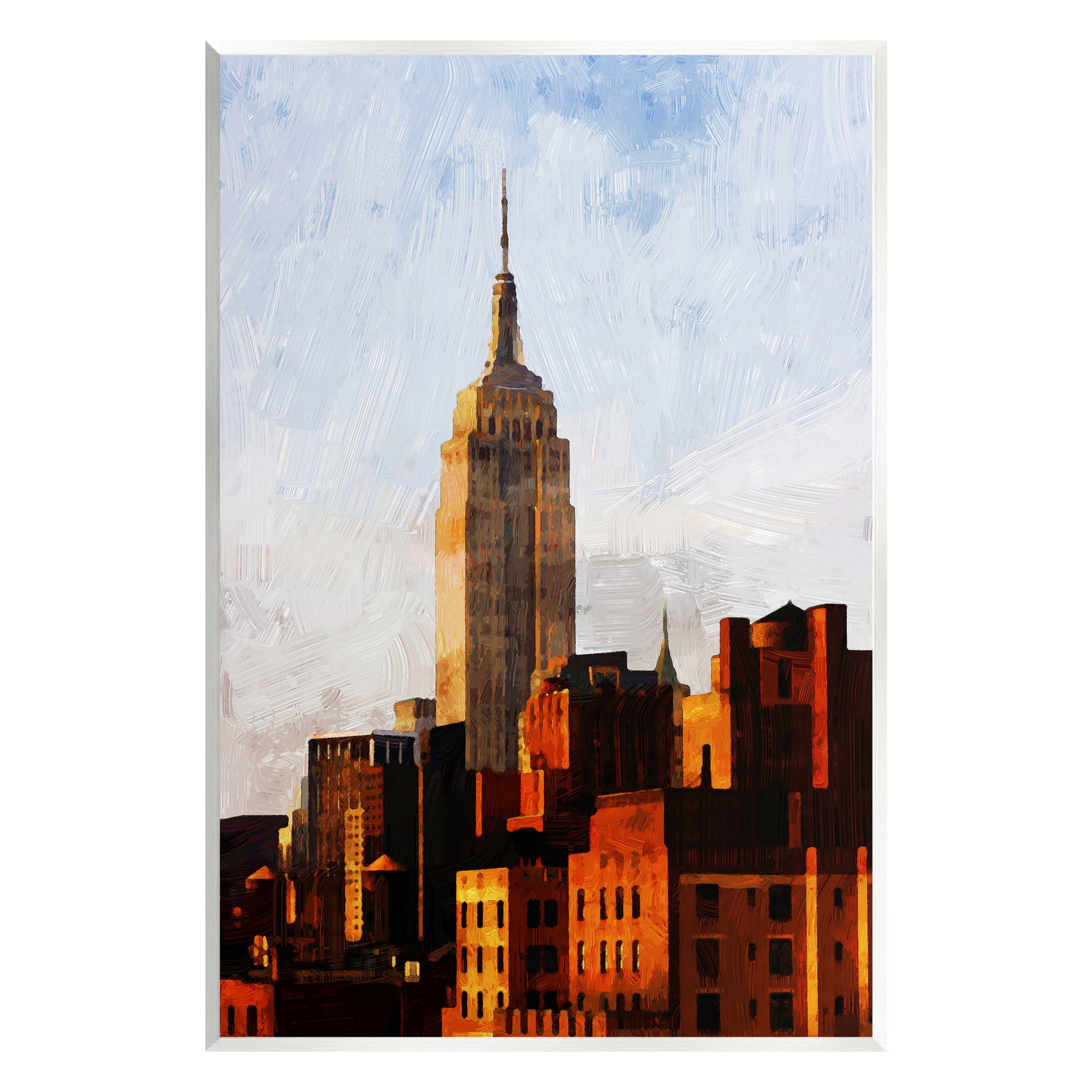 Stupell Industries Empire State Building Cityscape Town & City Painting Unframed Art Print Wall Art