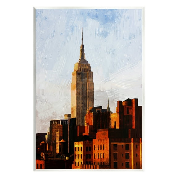 Stupell Industries Empire State Building Cityscape Town & City Painting Unframed Art Print Wall Art