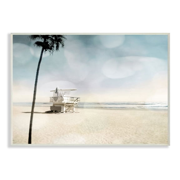 Stupell Industries Empty Beach Coast with Lifeguard Stand Design by Devon Davis