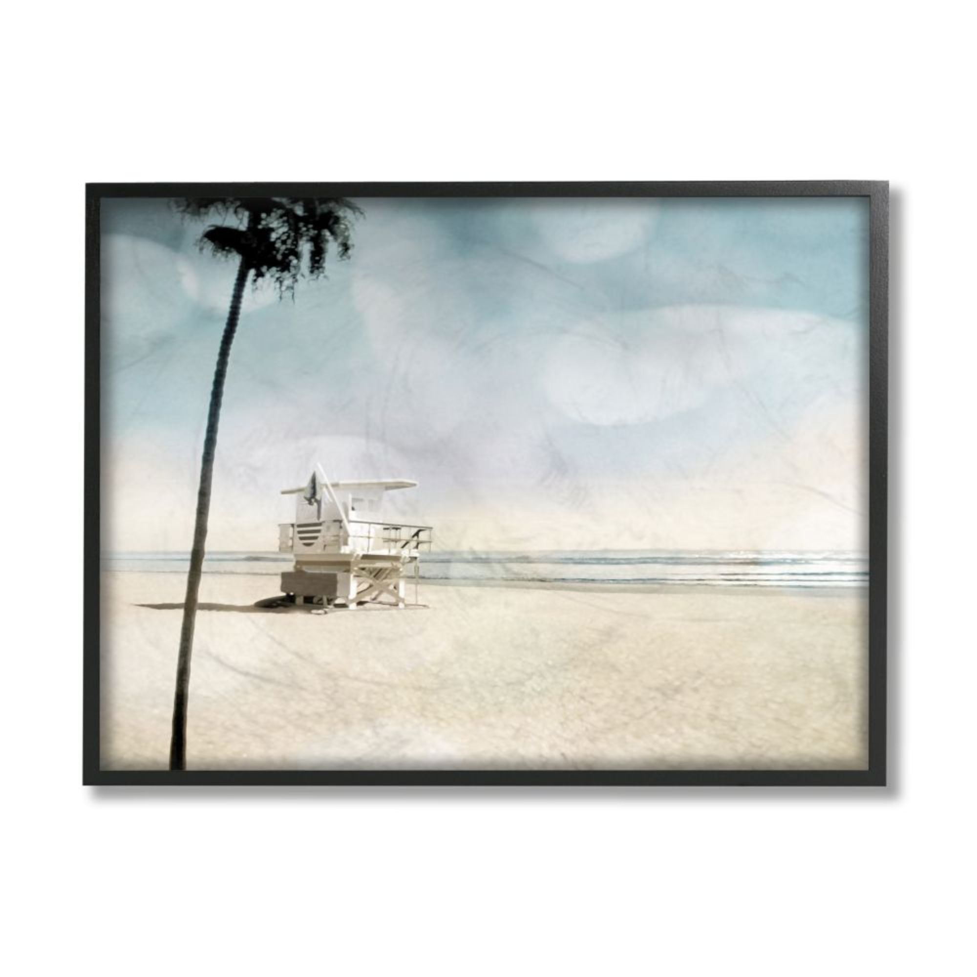 Stupell Industries Empty Beach Coast with Lifeguard Stand Design by Devon Davis