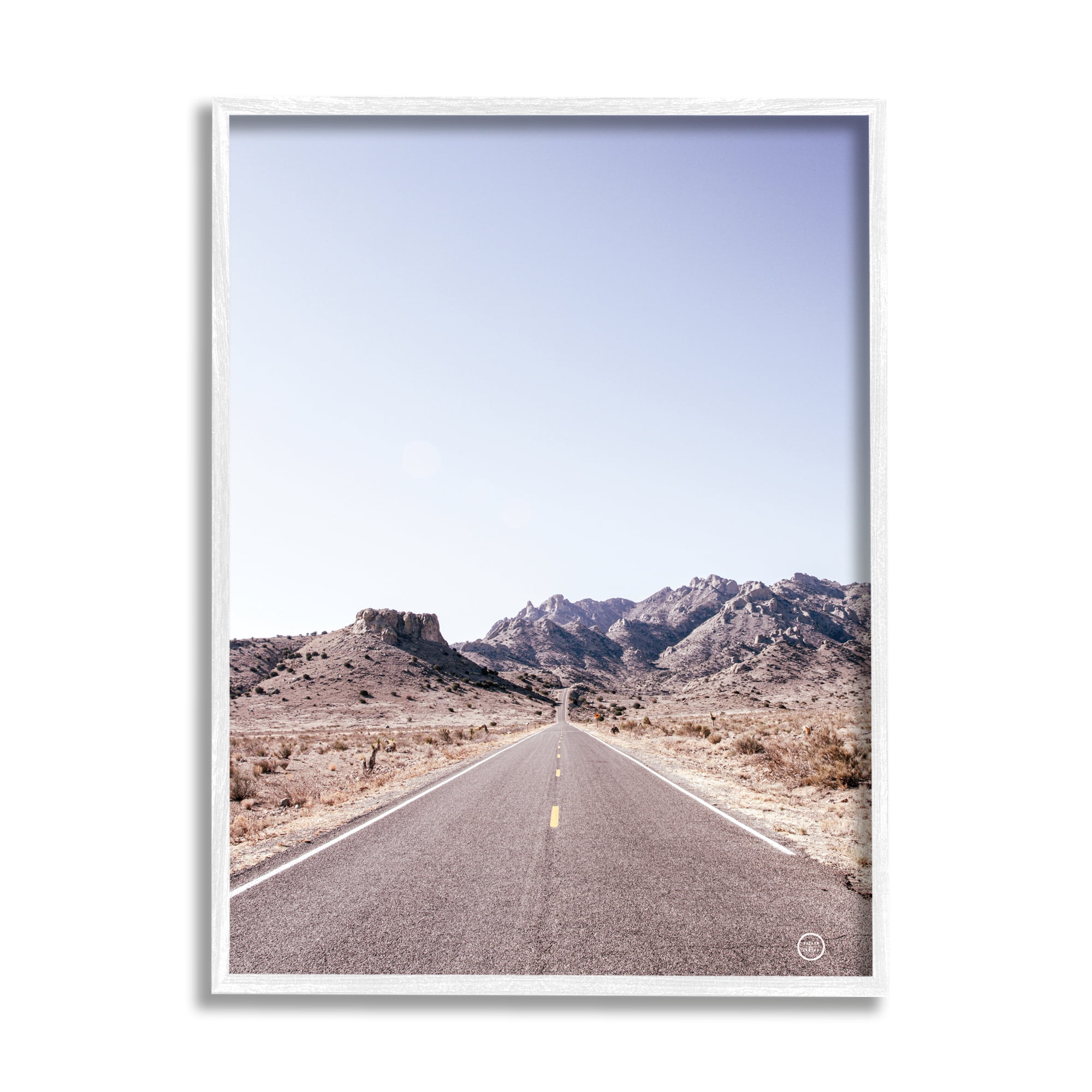 Stupell Industries Empty Desert Road Sun Bleached Asphalt Photography, 11 x 14, Design by Nathan Larson
