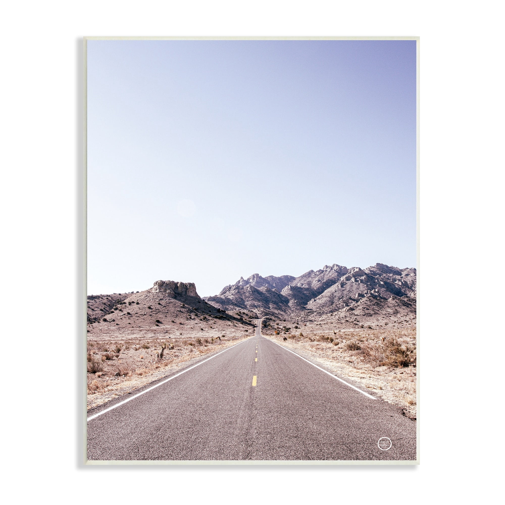 Stupell Industries Empty Desert Road Sun Bleached Asphalt Photography, 13 x 19, Design by Nathan Larson
