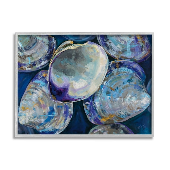 Stupell Industries Empty Seashells Expressive Clam Shells Modern Abstract Painting, 14 x 11, Design by Jeanette Vertentes