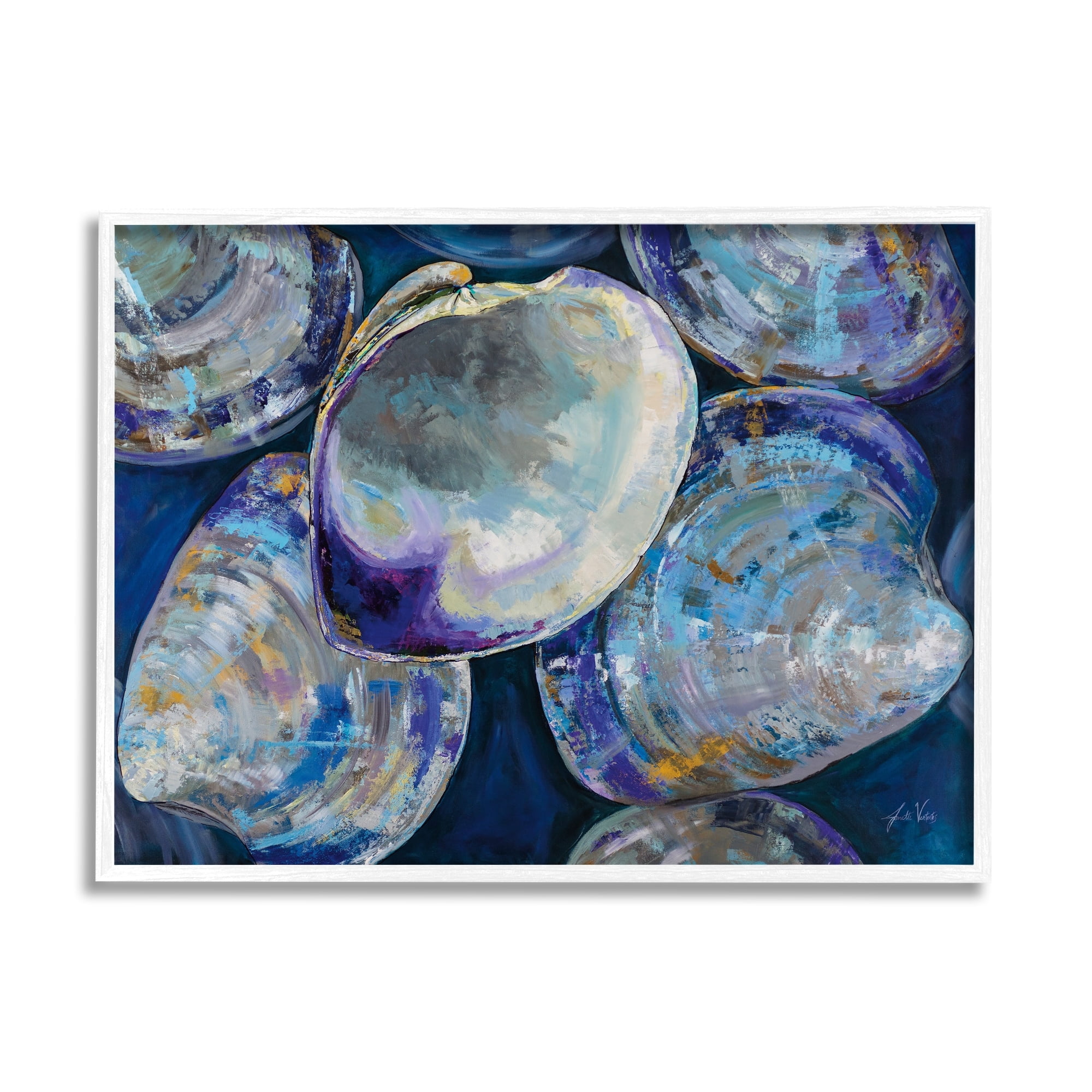 Stupell Industries Empty Seashells Expressive Clam Shells Modern Abstract Painting, 20 x 16, Design by Jeanette Vertentes