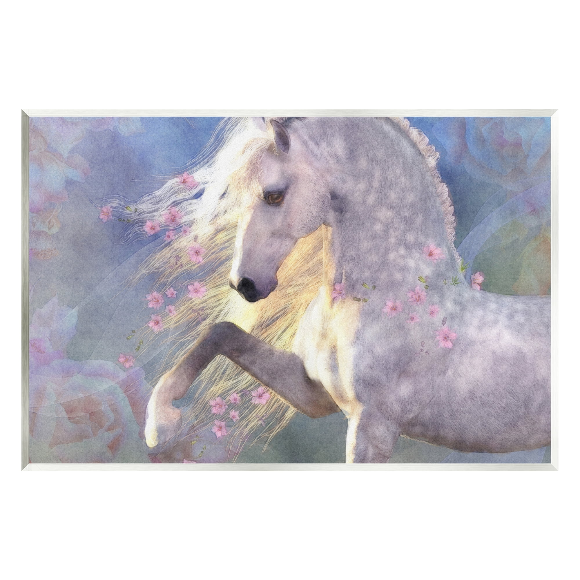 Stupell Industries Encantada Floral Horse Animals & Insects Painting Unframed Art Print Wall Art, 15 x 10