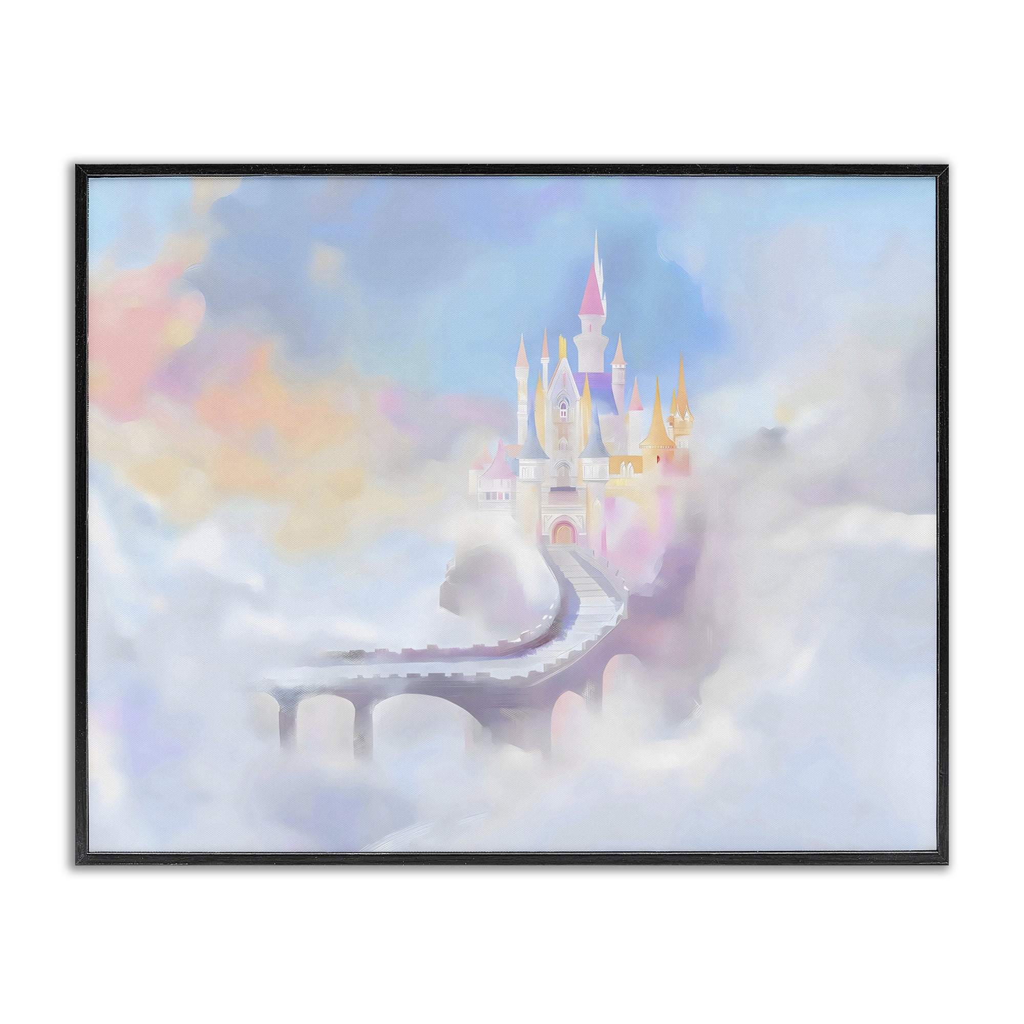 Stupell Industries Enchanted Bridge To Castle Black Framed Giclee Art, design by Arlington Prints