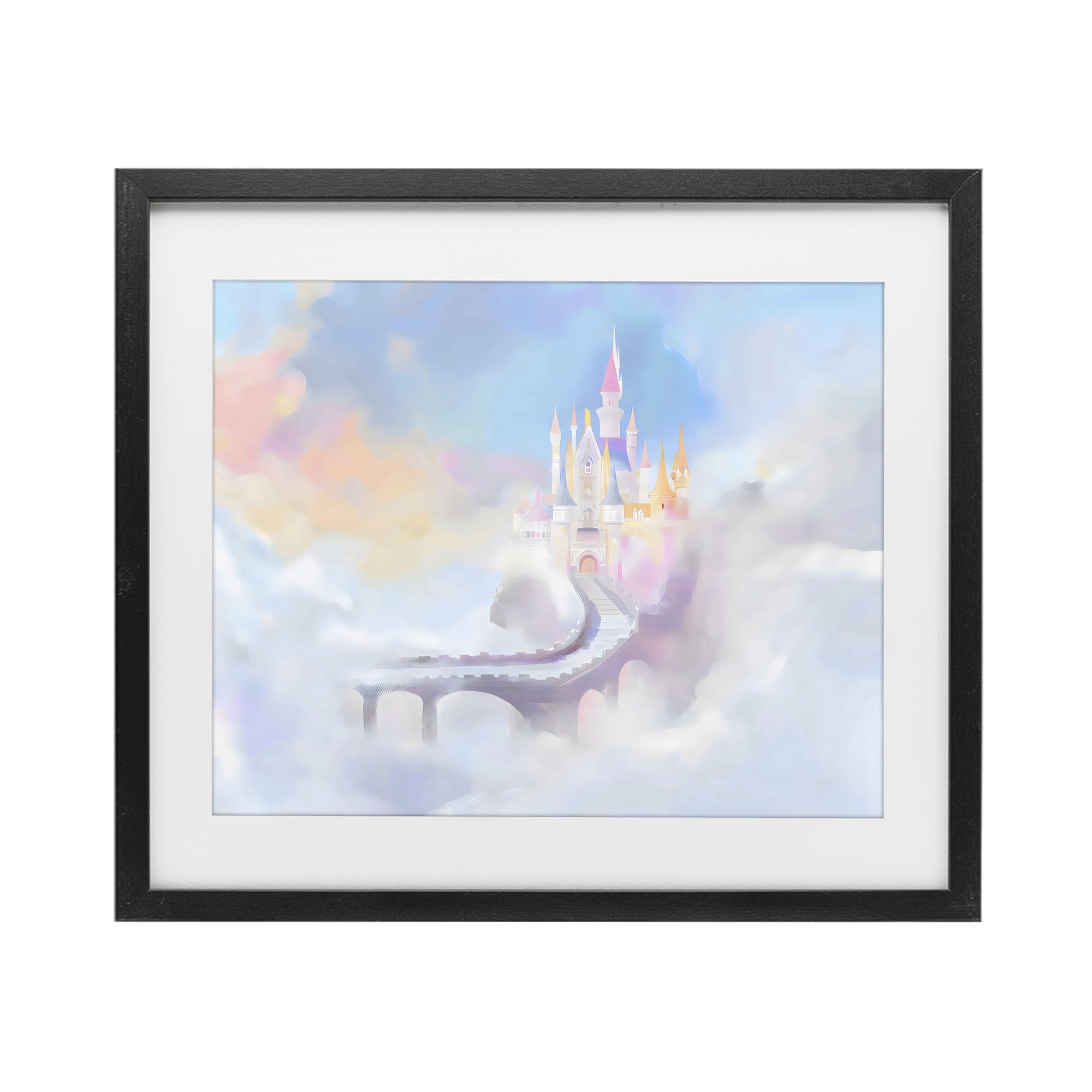 Stupell Industries Enchanted Bridge To Castle Black Framed Print Under Glass, design by Arlington Prints