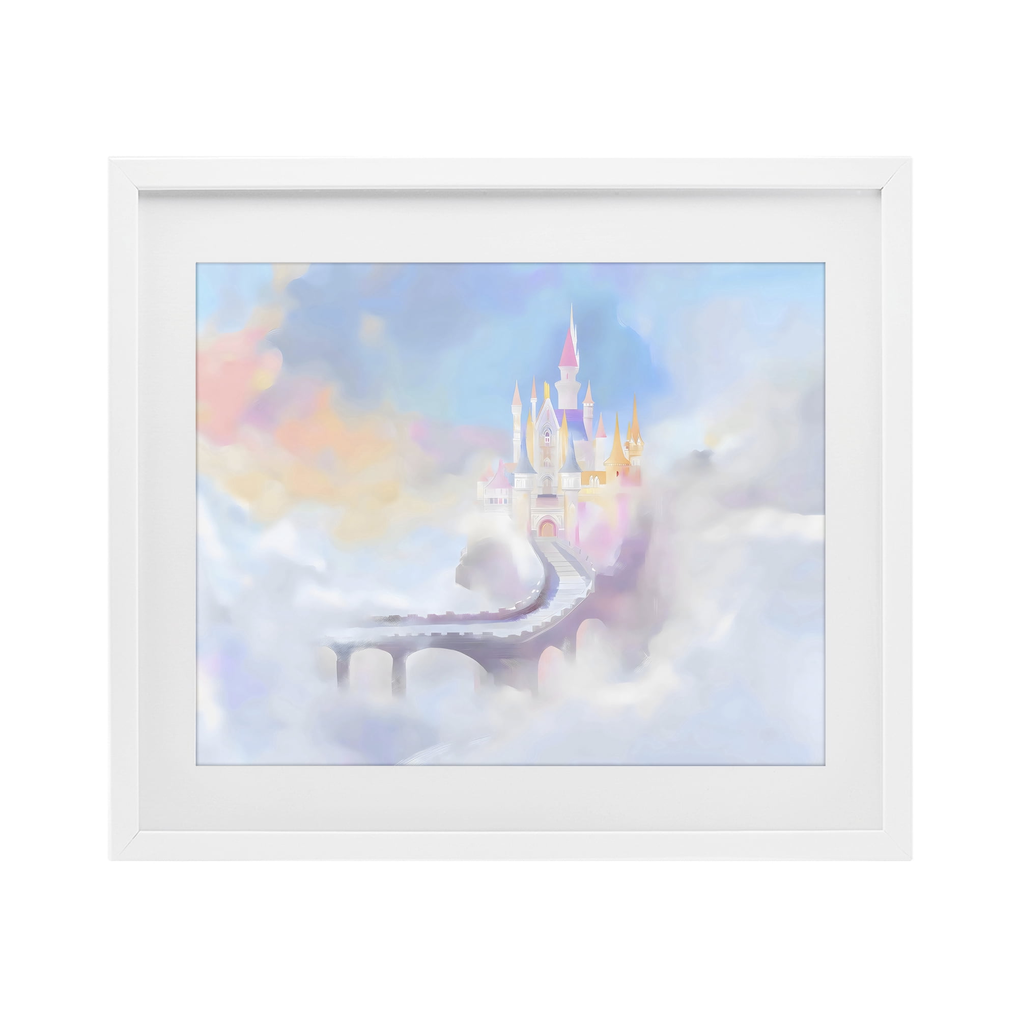 Stupell Industries Enchanted Bridge To Castle White Framed Print Under Glass, design by Arlington Prints