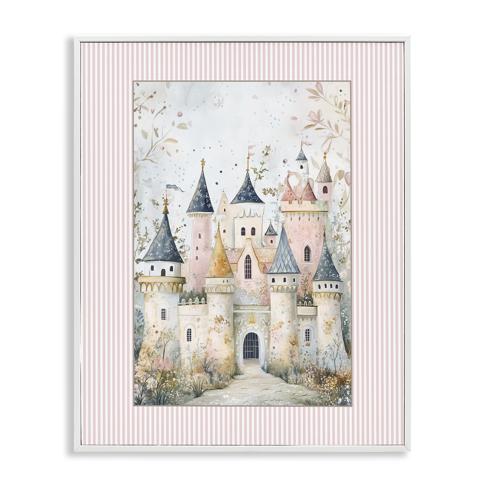 Stupell Industries Enchanted Dreams Castle White Framed Giclee Art, design by Christine Simpson Art