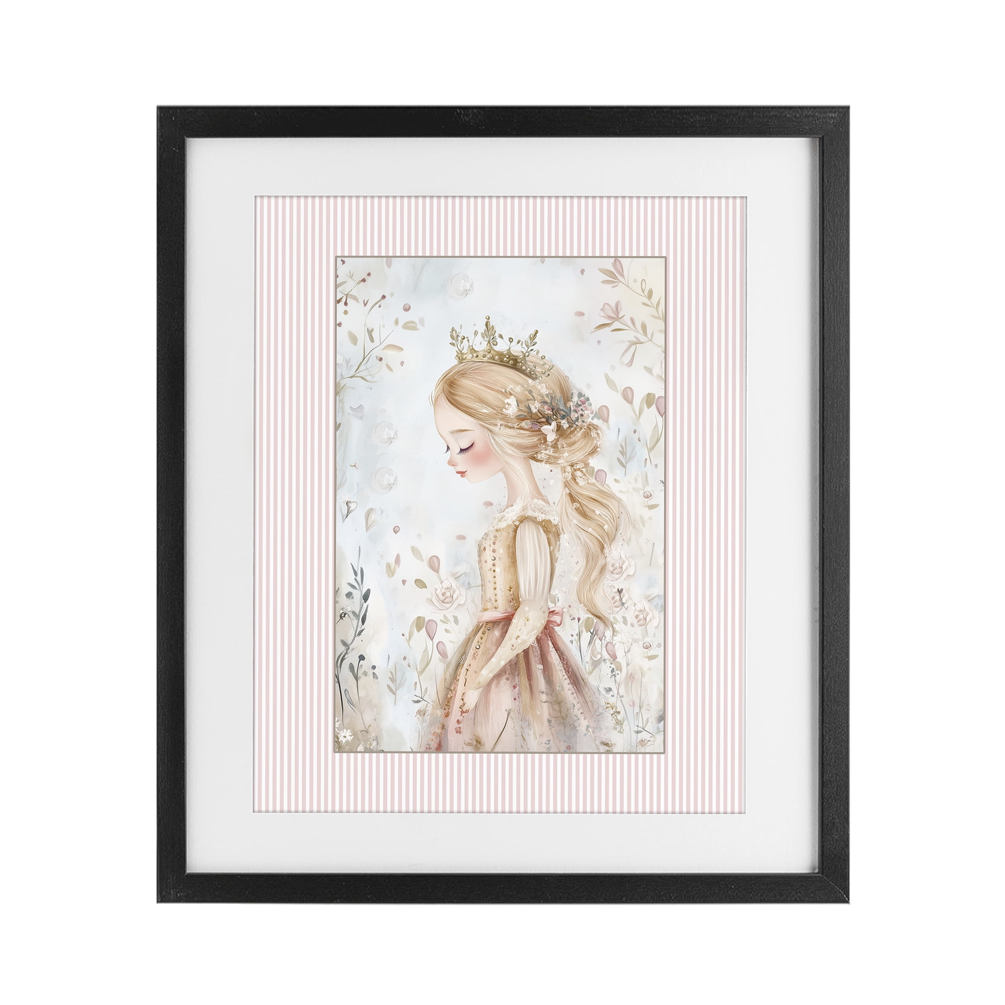 Stupell Industries Enchanted Dreams Princess Black Framed Print Under Glass, design by Christine Simpson Art