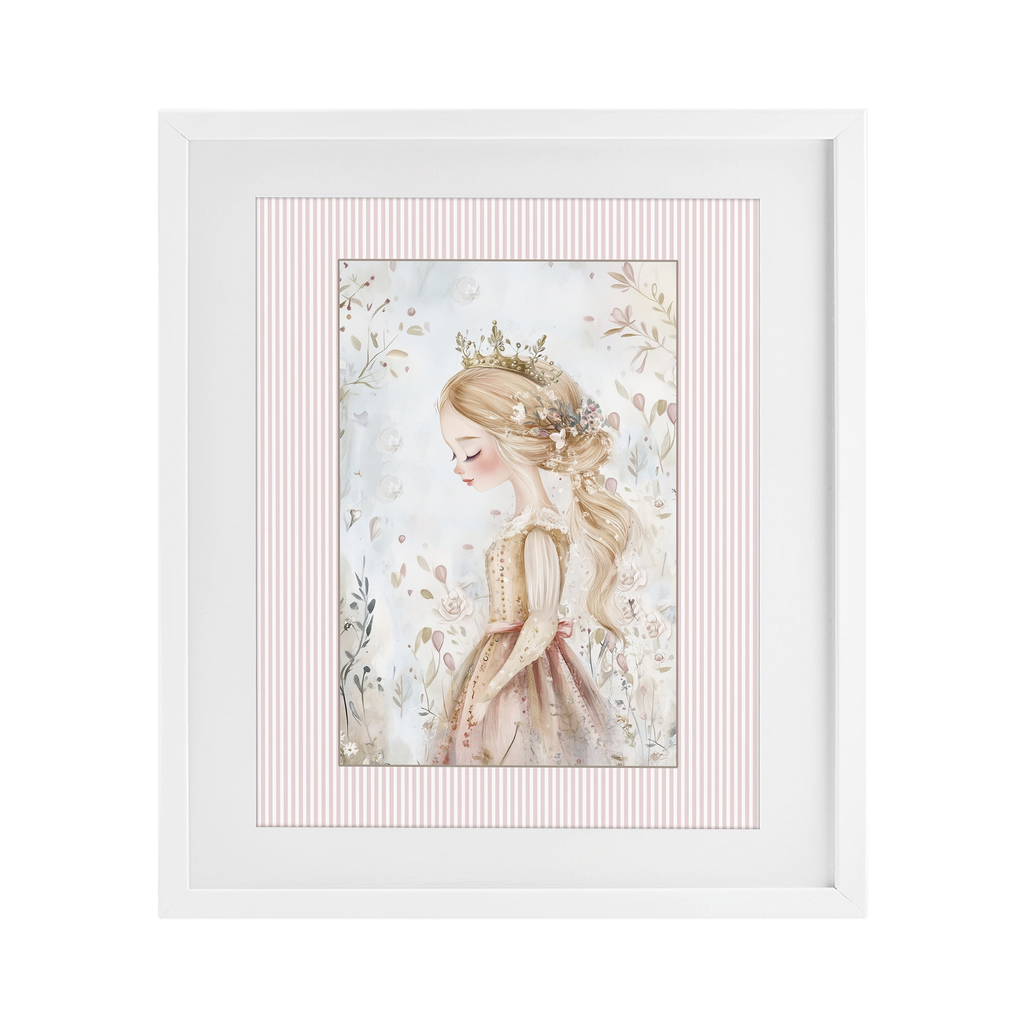 Stupell Industries Enchanted Dreams Princess White Framed Print Under Glass, design by Christine Simpson Art
