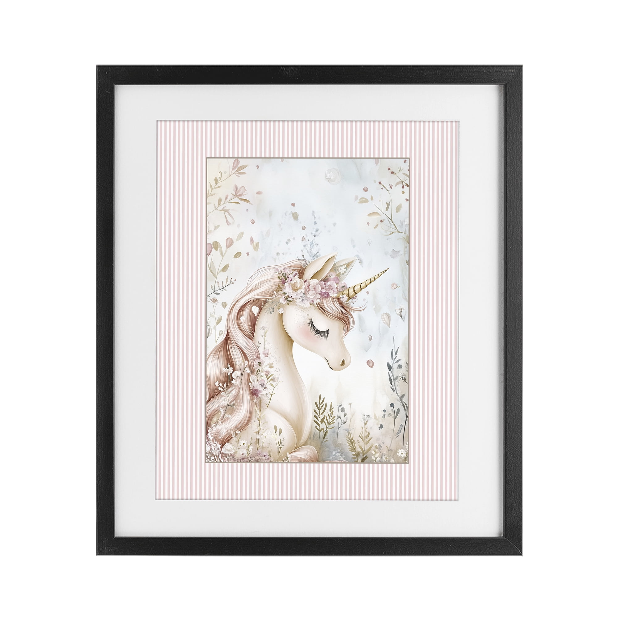 Stupell Industries Enchanted Dreams Unicorn Black Framed Print Under Glass, design by Christine Simpson Art
