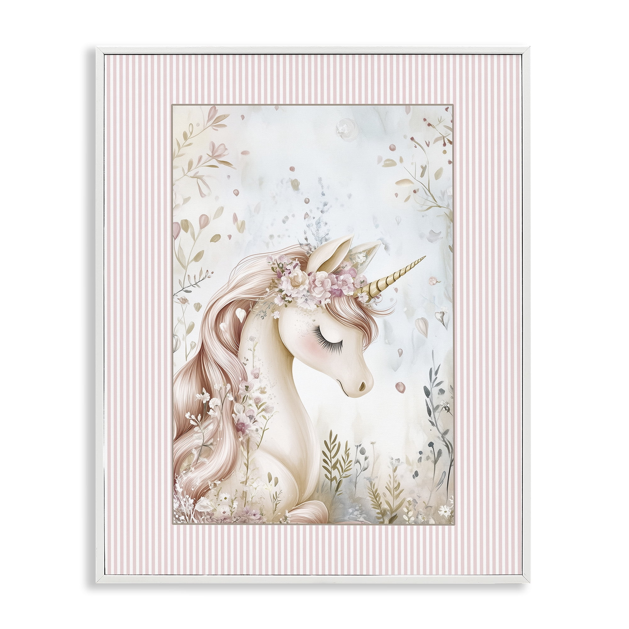 Stupell Industries Enchanted Dreams Unicorn White Framed Giclee Art, design by Christine Simpson Art