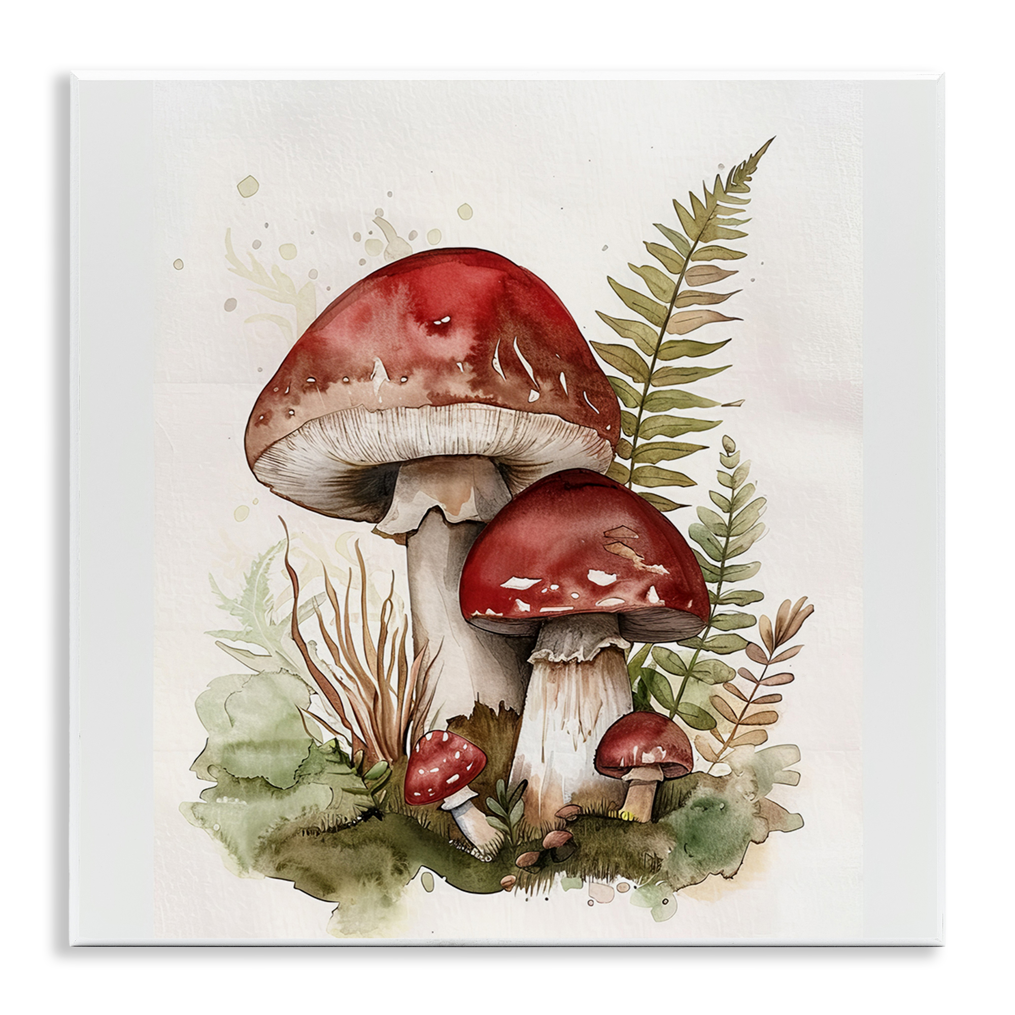 Stupell Industries Enchanted Forest Mushrooms Plants & Flowers Painting Unframed Art Print Wall Art, 12 x 12