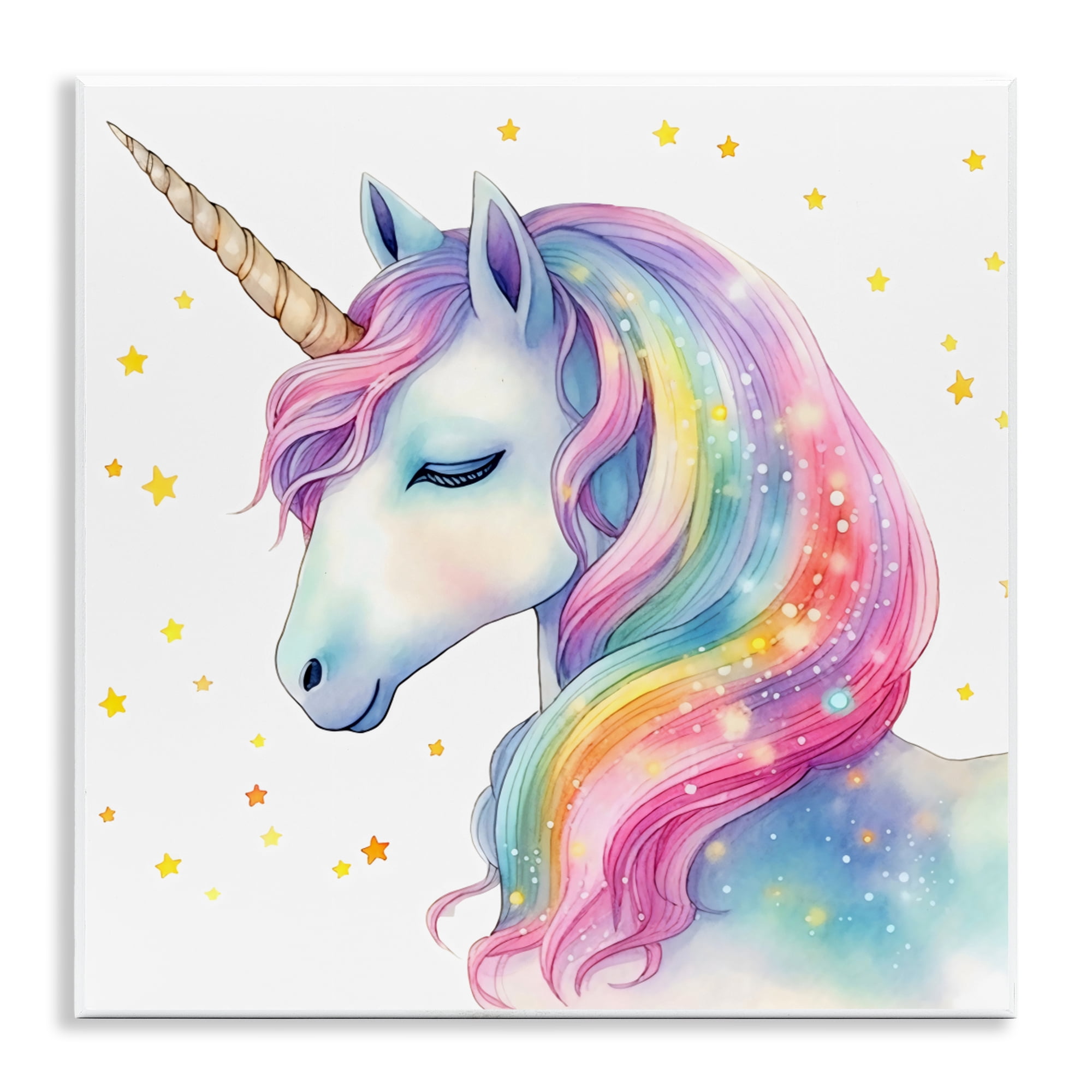 Stupell Industries Enchanted Rainbow Mane Unicorn Wall Plaque Art, design by Creative Studio
